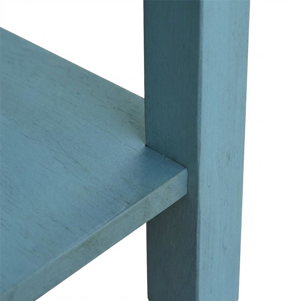 Ocean blue narrow end table with antique rubbed finish for classic living spaces. Picture 6