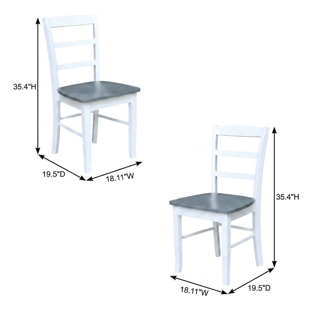 Solid Wood Ladderback Dining Chairs for Kitchen and Dining Room, Set of 2. Picture 5