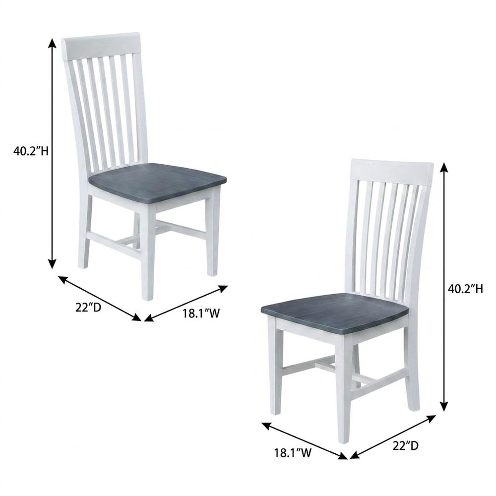 Solid Wood Dining Chairs with Tall Mission-Style Back for Kitchen Table. Picture 5