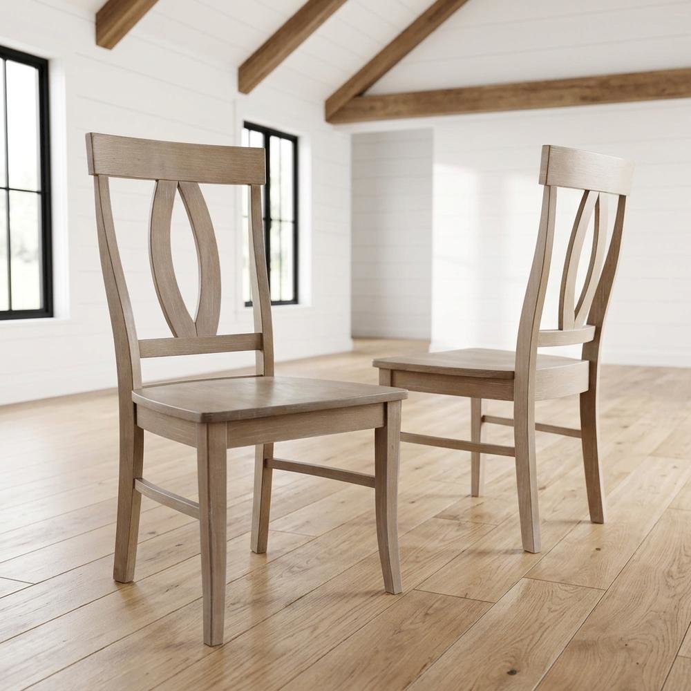 Solid Hardwood Dining Chairs with Washed Finish for Dining Room. Picture 4