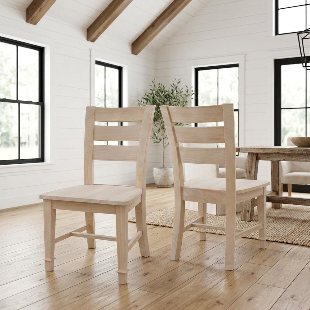 Tuscany Unfinished Hardwood Dining Chairs for Kitchen or Dining Room. Picture 4