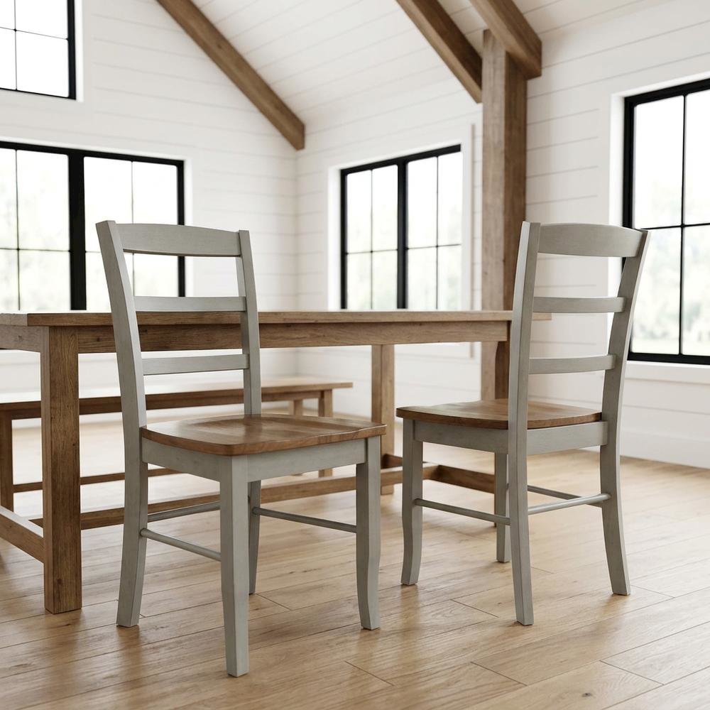 Madrid Ladderback Solid Wood Dining Chairs for Kitchen and Dining Room, Set of 2. Picture 4