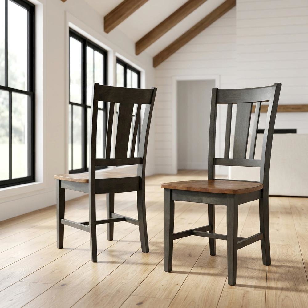 Solid Hardwood Splatback Dining Chair for Kitchen and Dining Room, Set of 2. Picture 4