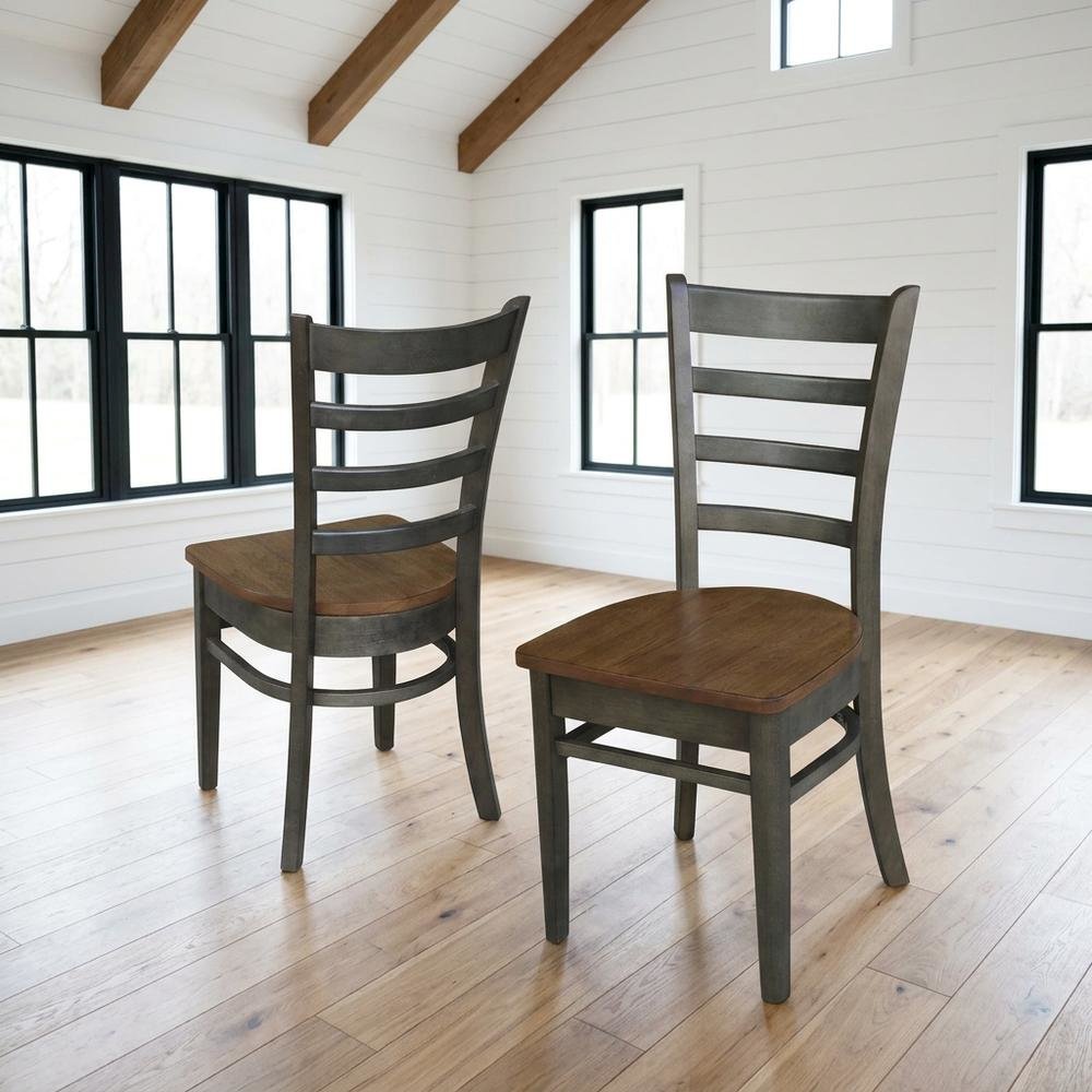 Solid Hardwood Farmhouse Dining Side Chairs, Set of 2. Picture 4