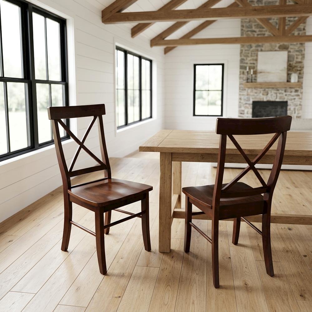 Solid Wood X-Back Dining Chair, Hardwood Side Chair for Dining Room. Picture 2