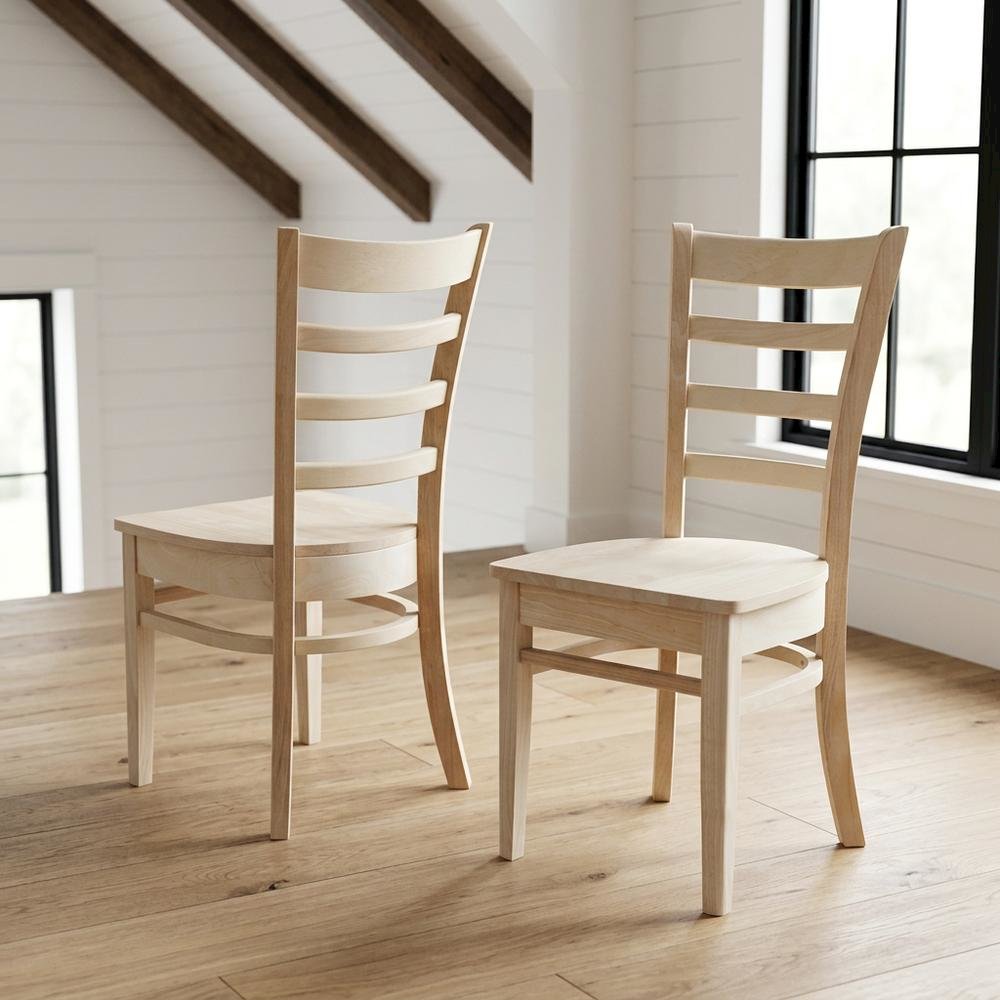 Unfinished Hardwood Dining Chairs for Kitchen and Dining Room Use. Picture 4