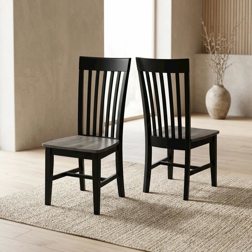 Solid Hardwood Dining Chair with Tall Mission Back for Dining Room. Picture 4