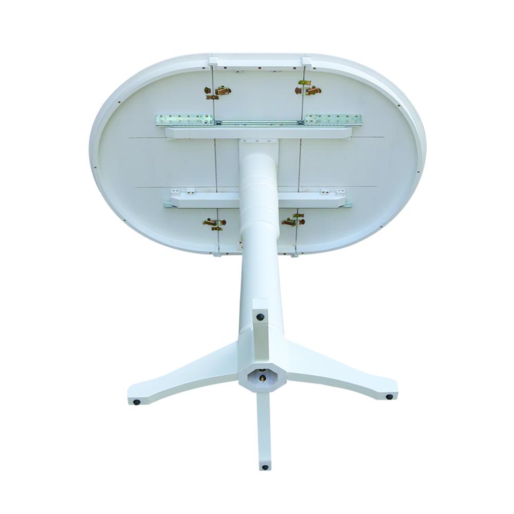36" Round Top Pedestal Table With 12" Leaf - 40.9"H - Dining, Counter, or Bar Height, White. Picture 6