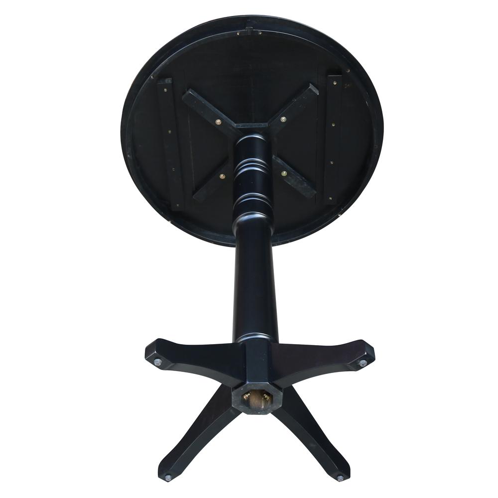 36" Round Top Pedestal Table - 40.9"H, Black. Picture 3