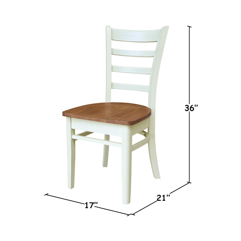 Set of Two Emily Side Chairs, Hickory/Shell. Picture 7