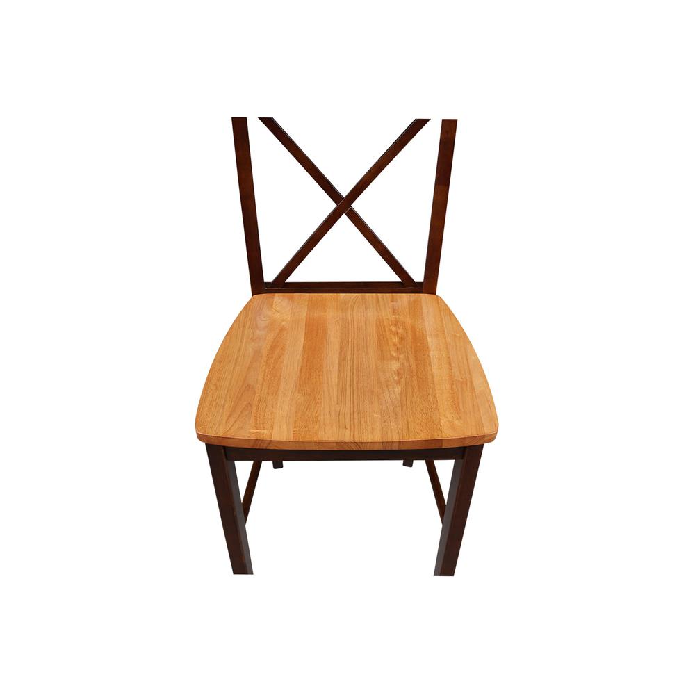 X-Back Counter height Stool - 24" Seat Height, Cinnamon/Espresso. Picture 2
