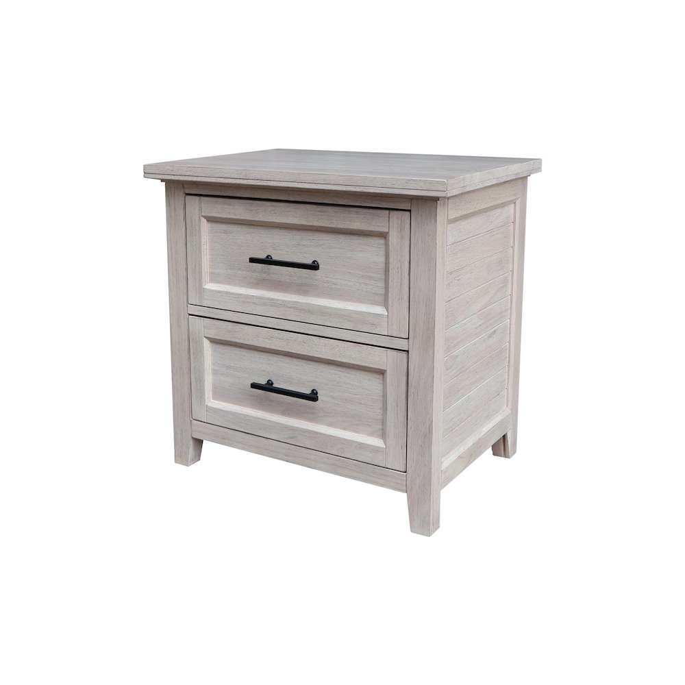 2-Drawer Nightstand, Extra-Deep Macchiato Brown Bedside Chest. Picture 1
