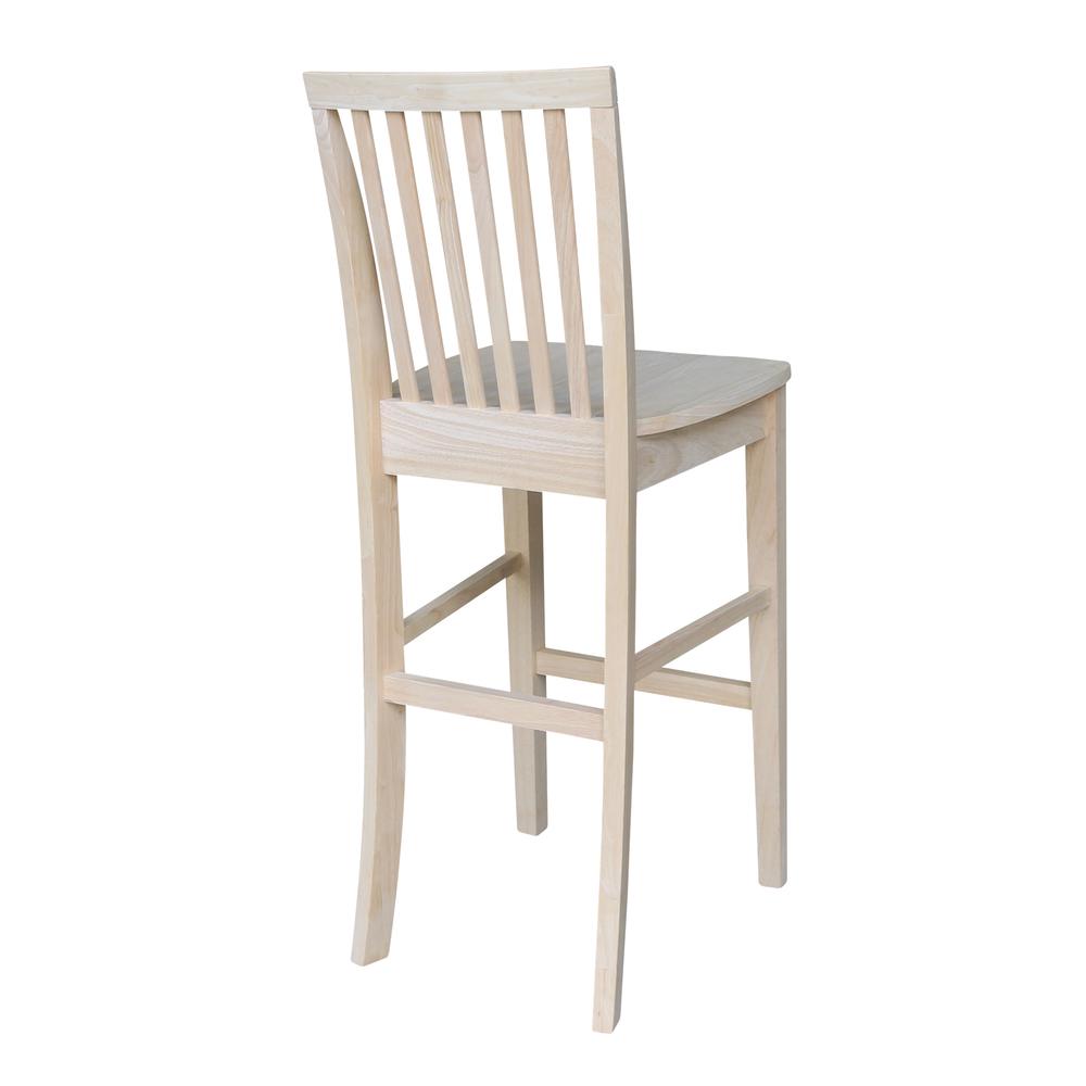 Mission Bar height Stool - 30" Seat Height , Unfinished. Picture 10