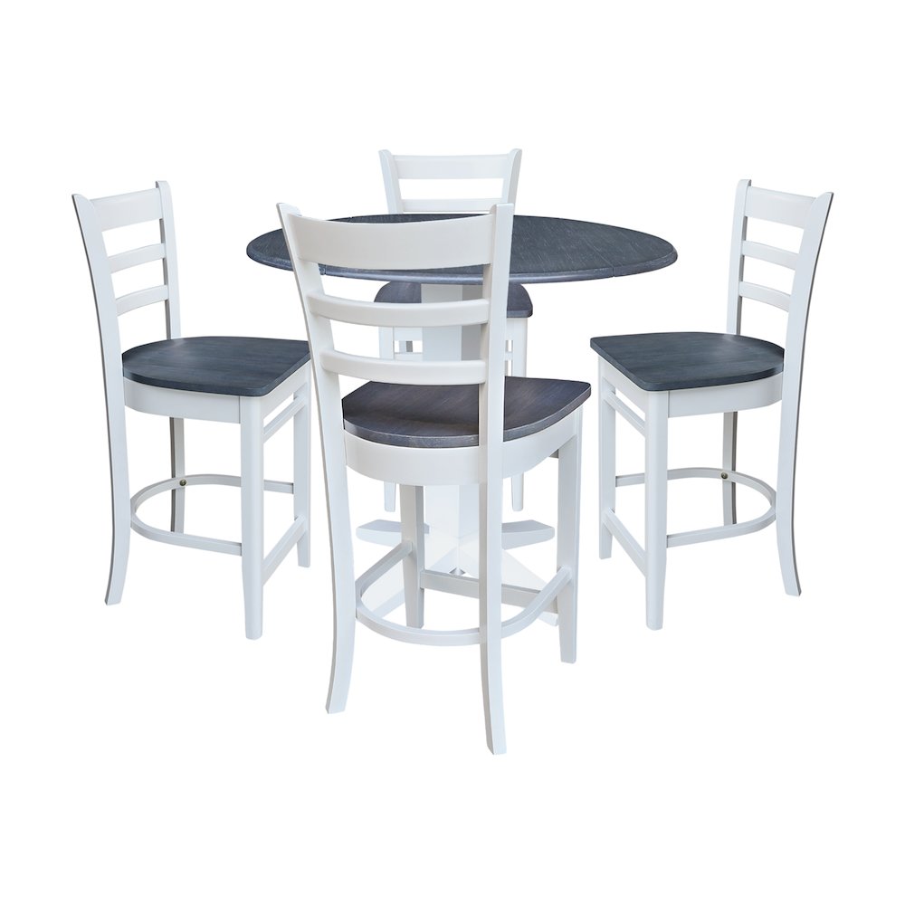 42" Round Drop Leaf Table with Four Stools. Picture 1