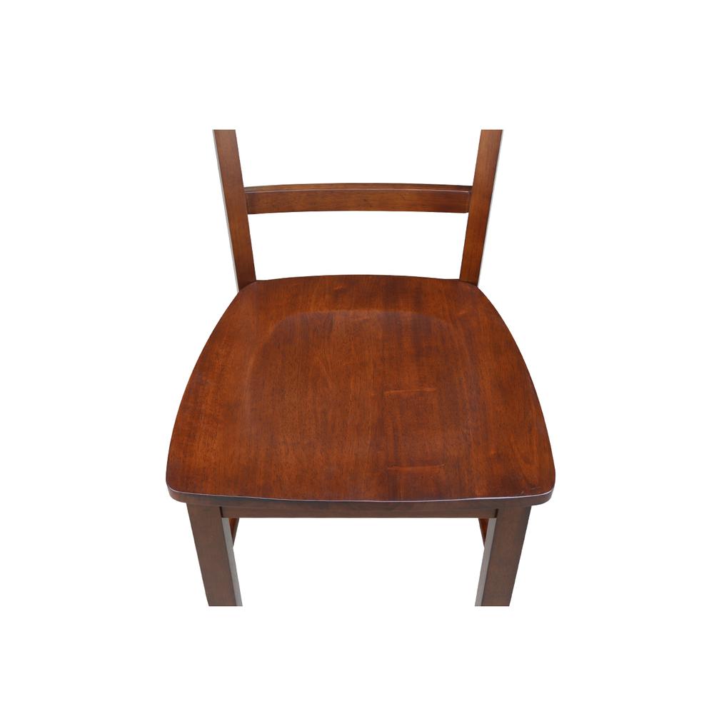 Set of Two Madrid Ladderback Chairs, Espresso. Picture 7