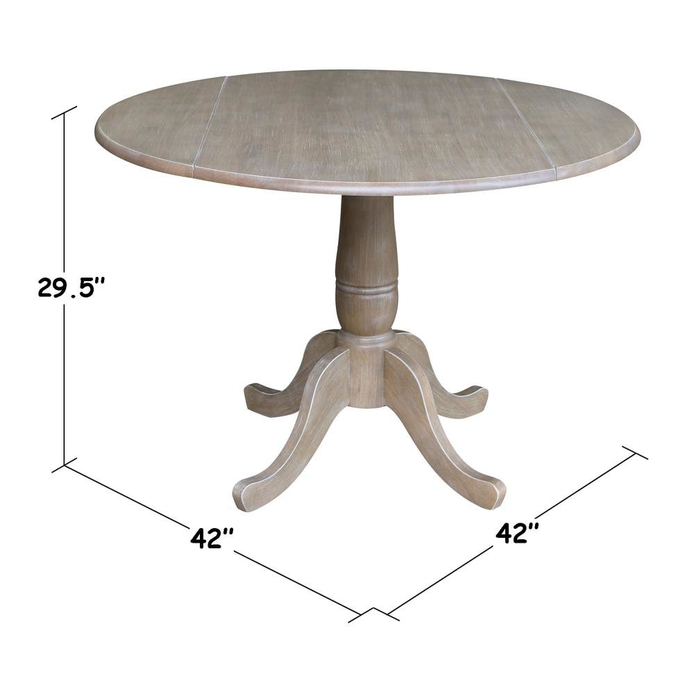 42" Round Dual Drop Leaf Pedestal Table - 29.5"H. Picture 8