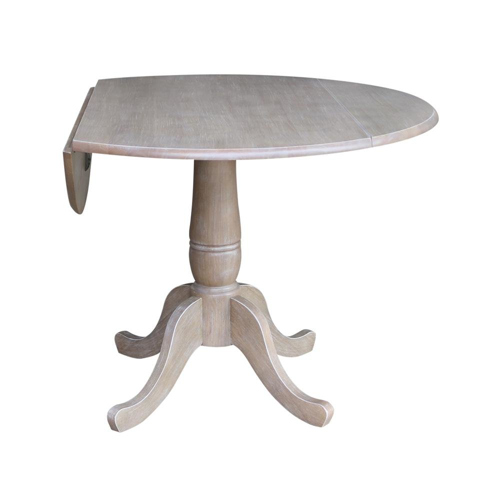 42" Round Dual Drop Leaf Pedestal Table - 29.5"H. Picture 3