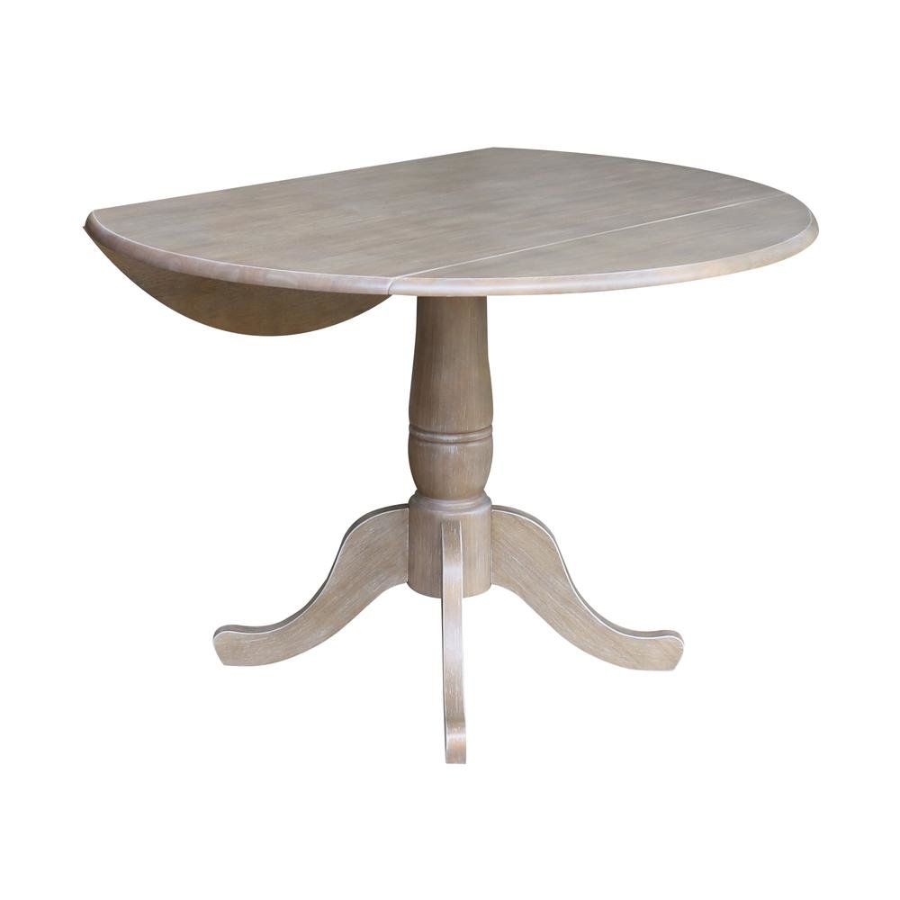 42" Round Dual Drop Leaf Pedestal Table - 29.5"H. Picture 4