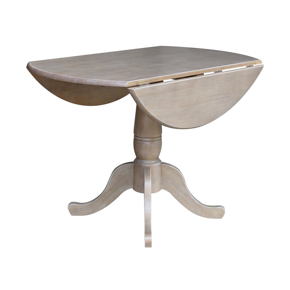 42" Round Dual Drop Leaf Pedestal Table - 29.5"H. Picture 5