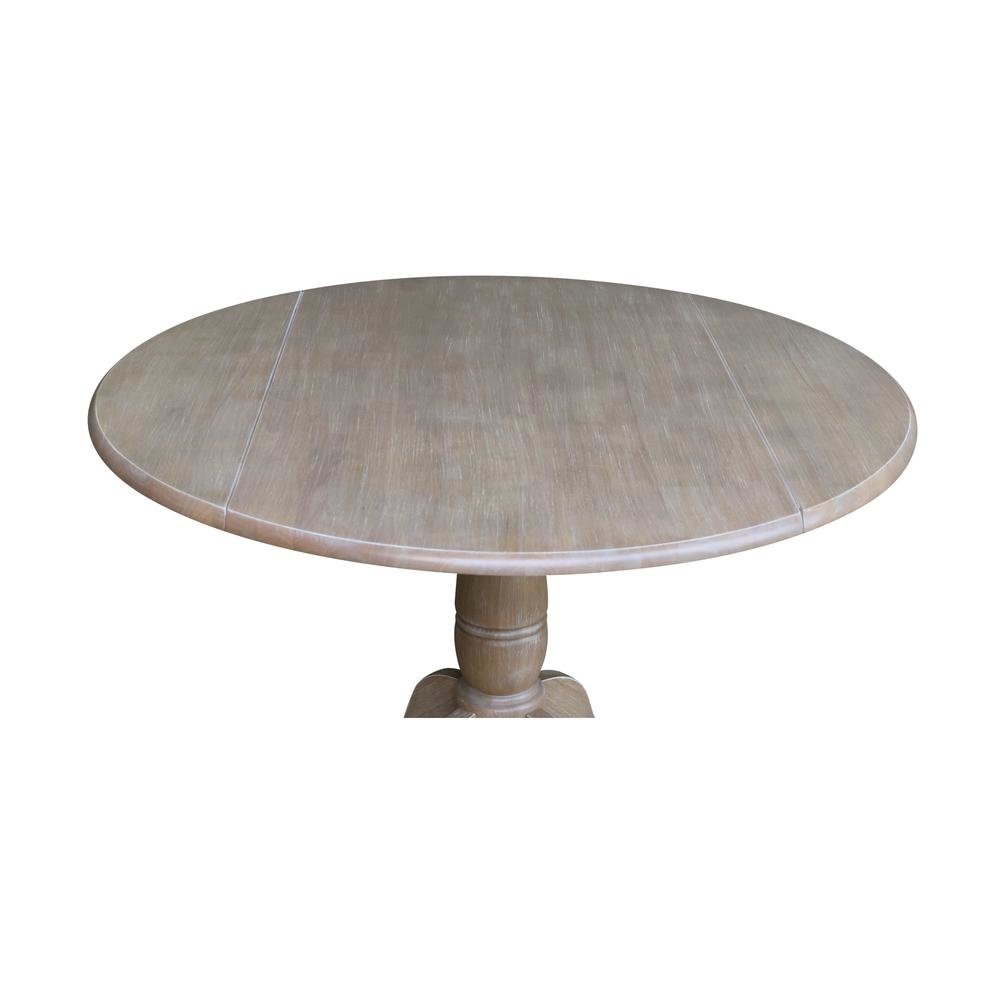 42" Round Dual Drop Leaf Pedestal Table - 29.5"H. Picture 7