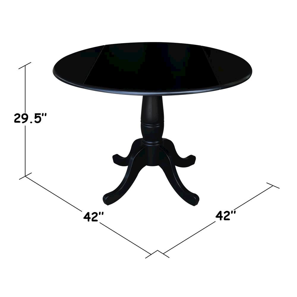 42" Round Dual Drop Leaf Pedestal Table,  29.5"H. Picture 9