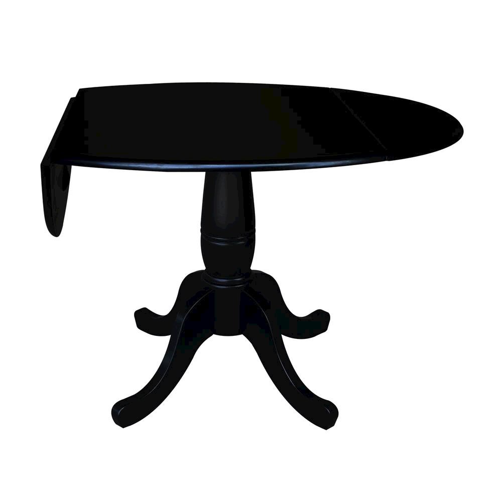 42" Round Dual Drop Leaf Pedestal Table,  29.5"H. Picture 3