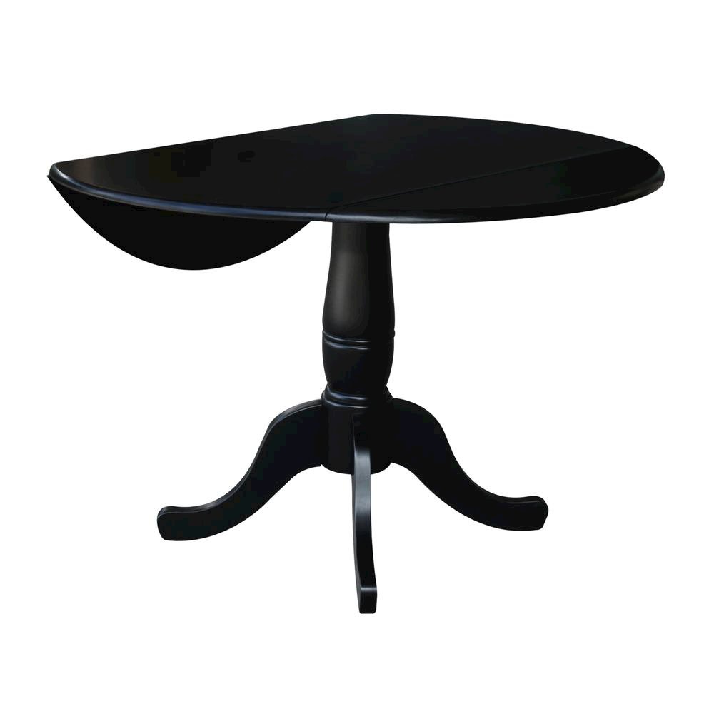 42" Round Dual Drop Leaf Pedestal Table,  29.5"H. Picture 4