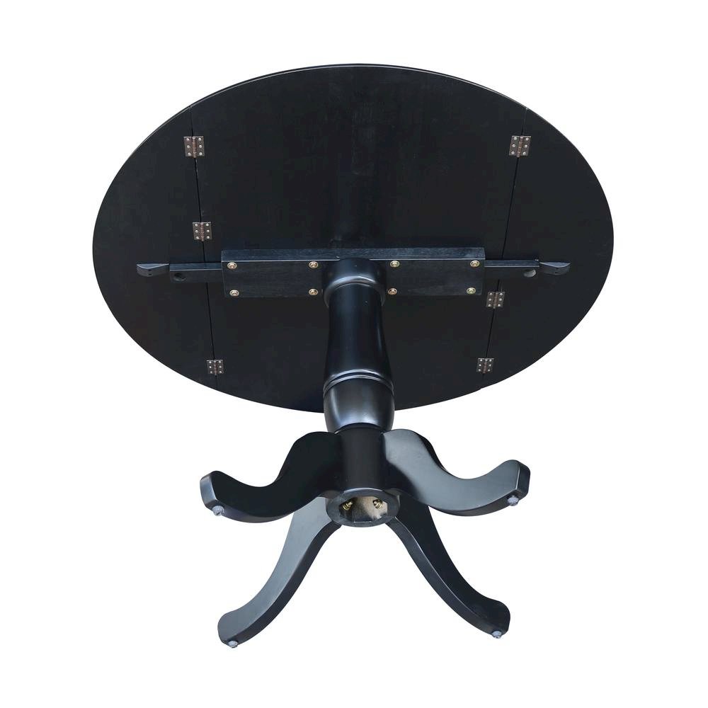 42" Round Dual Drop Leaf Pedestal Table,  29.5"H. Picture 2