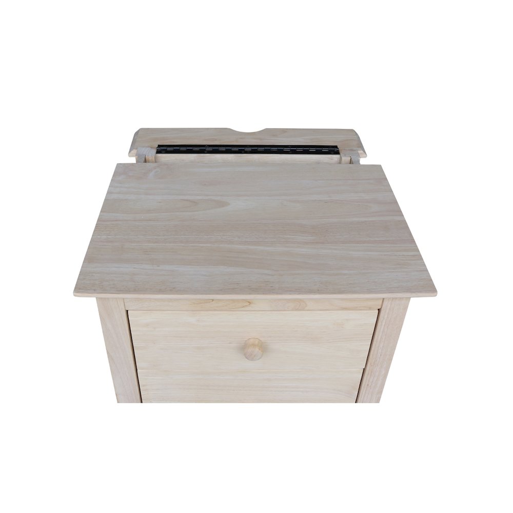 3-Drawer Nightstand with Power Outlets & USB, Ready to Finish Bedside Chest. Picture 11