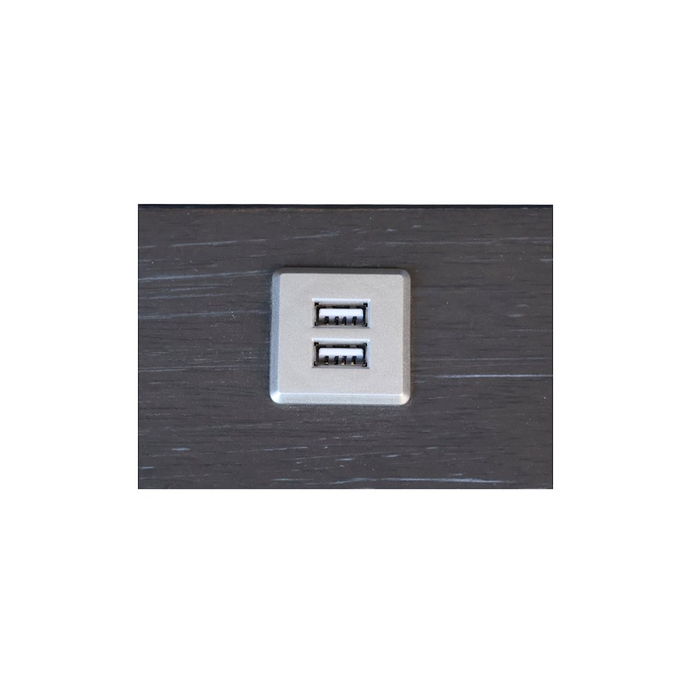 2-Drawer Nightstand with USB Charging Port, Modern Heather Gray Bedside Table. Picture 10