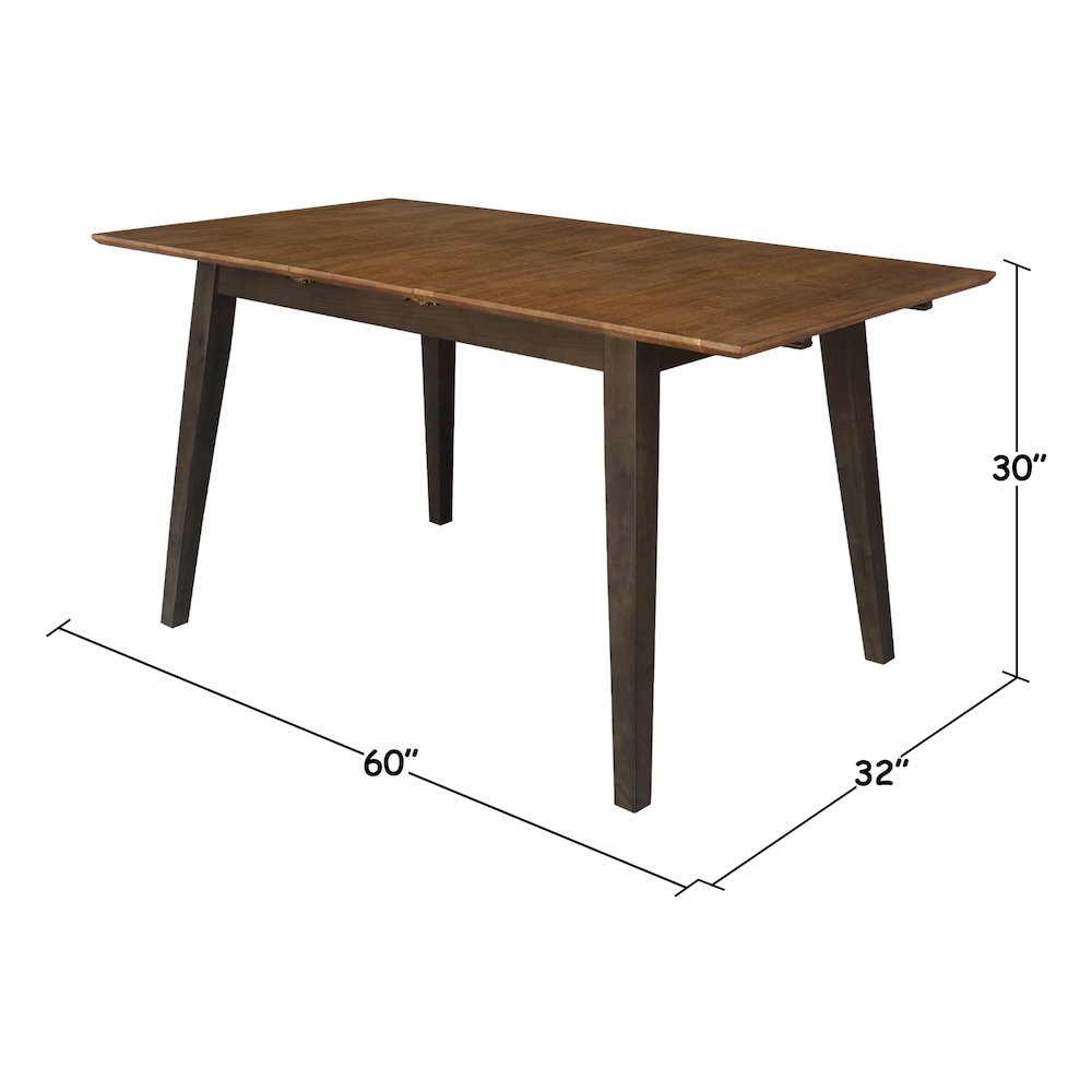 60" Butterfly Extension Dining Table, Modern Industrial Dining Table. Picture 4