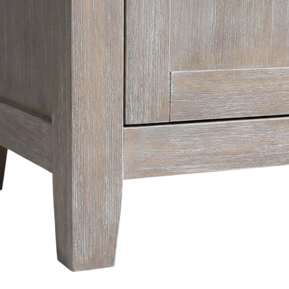 Washed Gray Taupe Entertainment TV Stand with 2 Doors and Hardwood Construction. Picture 6