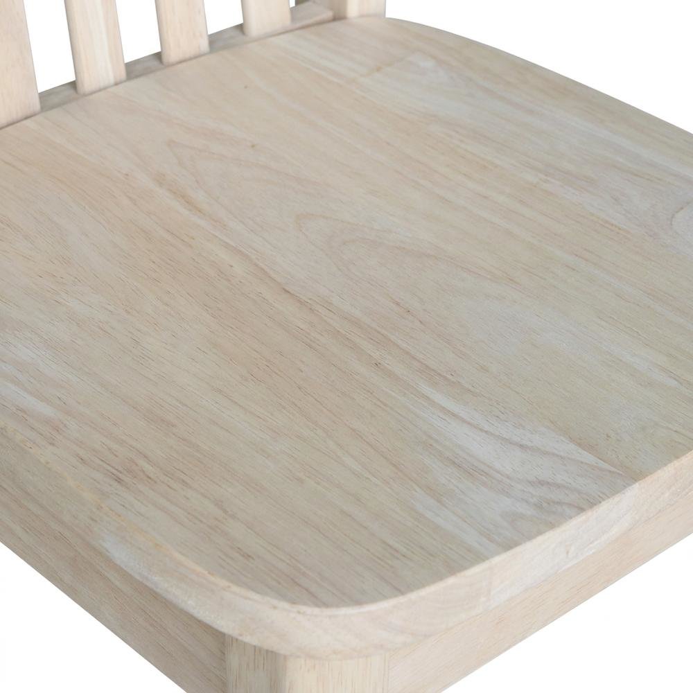 Solid Wood Dining Chairs, Mission-Style Juvenile Unfinished Hardwood Set. Picture 7