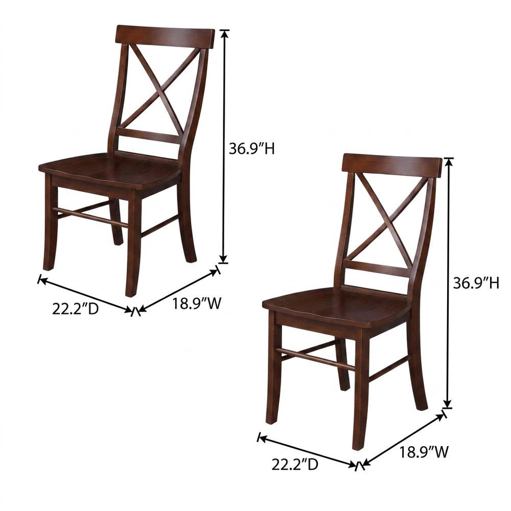 Solid Wood X-Back Dining Chair, Hardwood Side Chair for Dining Room. Picture 5