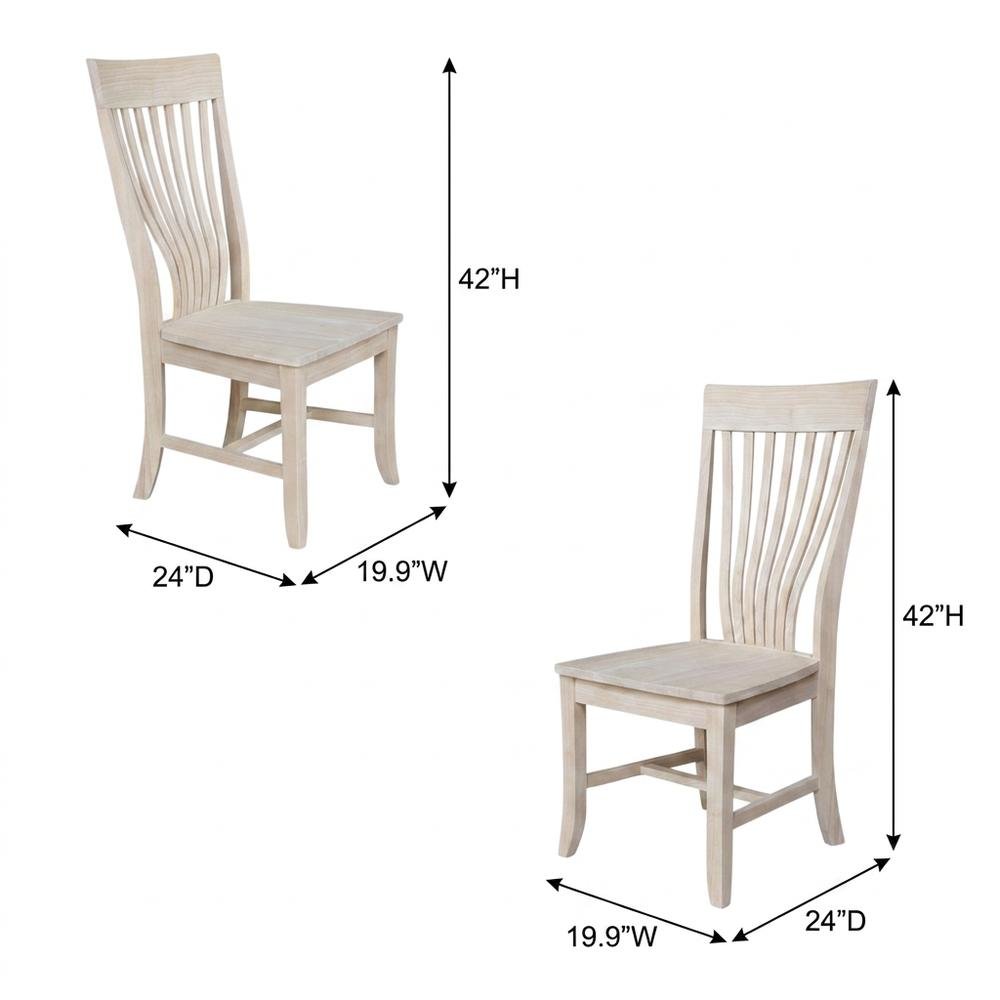 Unfinished Solid Hardwood Dining Chairs for Kitchen or Dining Room, Set of 2. Picture 5