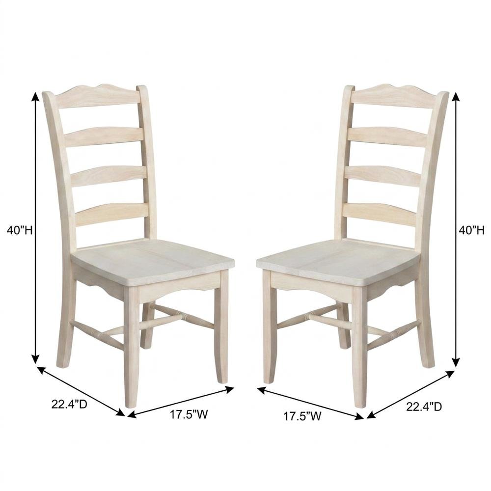 Magnolia Unfinished Hardwood Dining Chairs, Set of Two for Kitchen. Picture 5