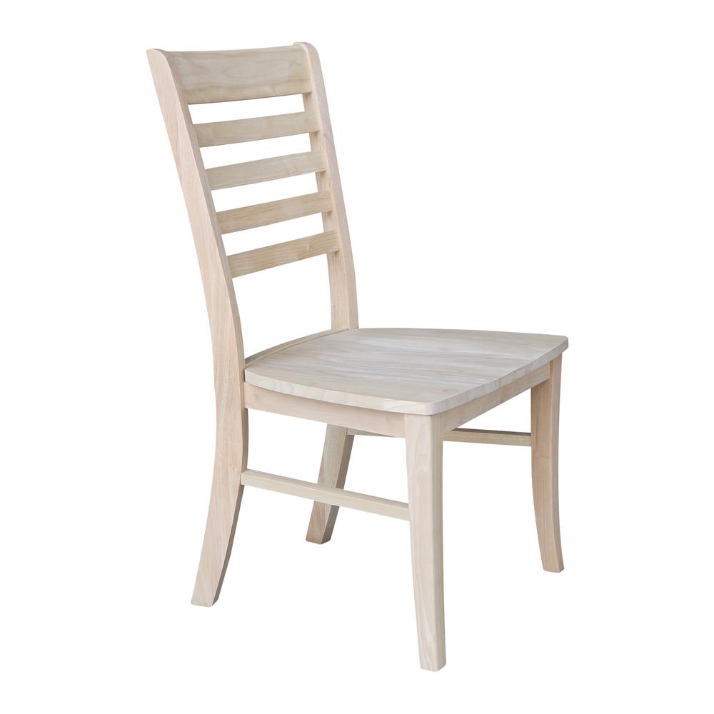 Set of Two Roma Ladderback Chairs, Unfinished. Picture 4