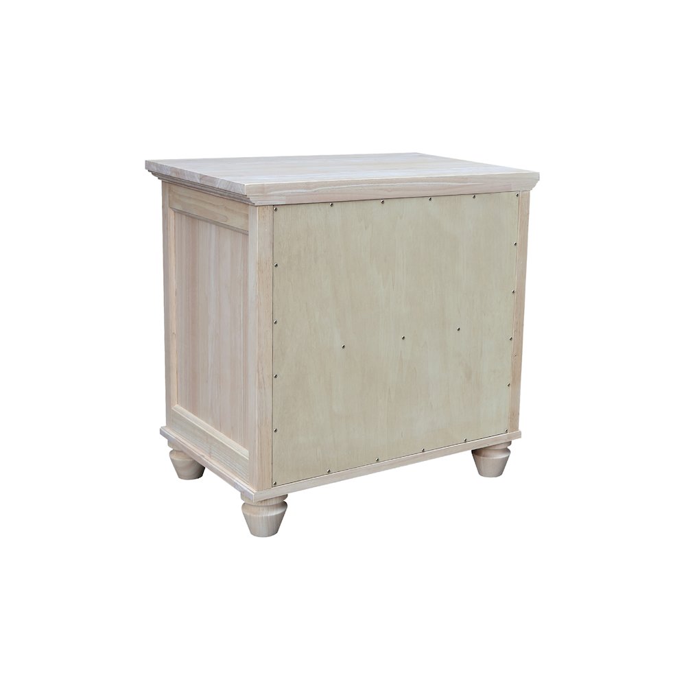 Solid Wood 1-Drawer Nightstand, Ready to Finish Hardwood Bedside Table. Picture 5