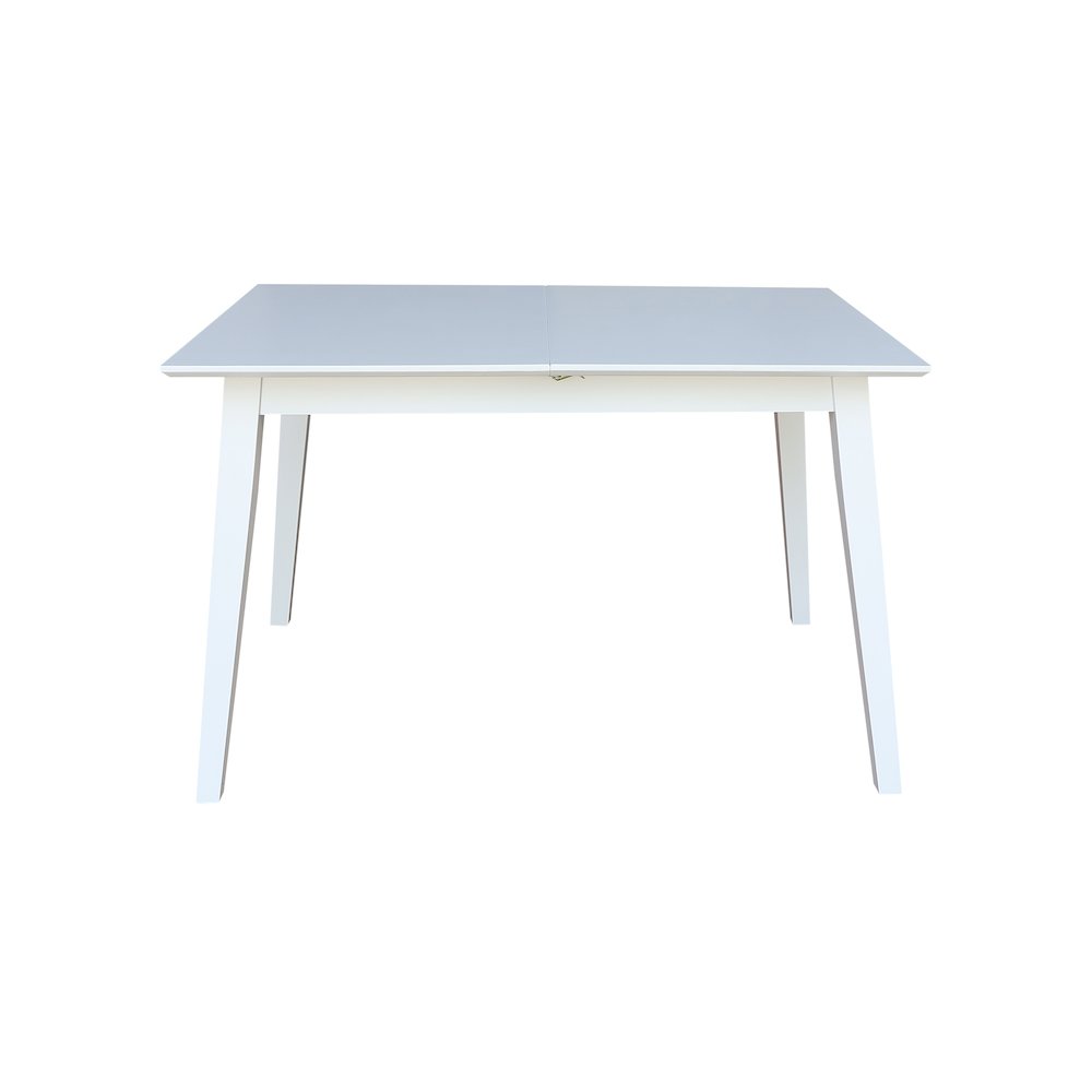 60" Butterfly Extension Dining Table, Classic White Farmhouse Kitchen Table. Picture 5