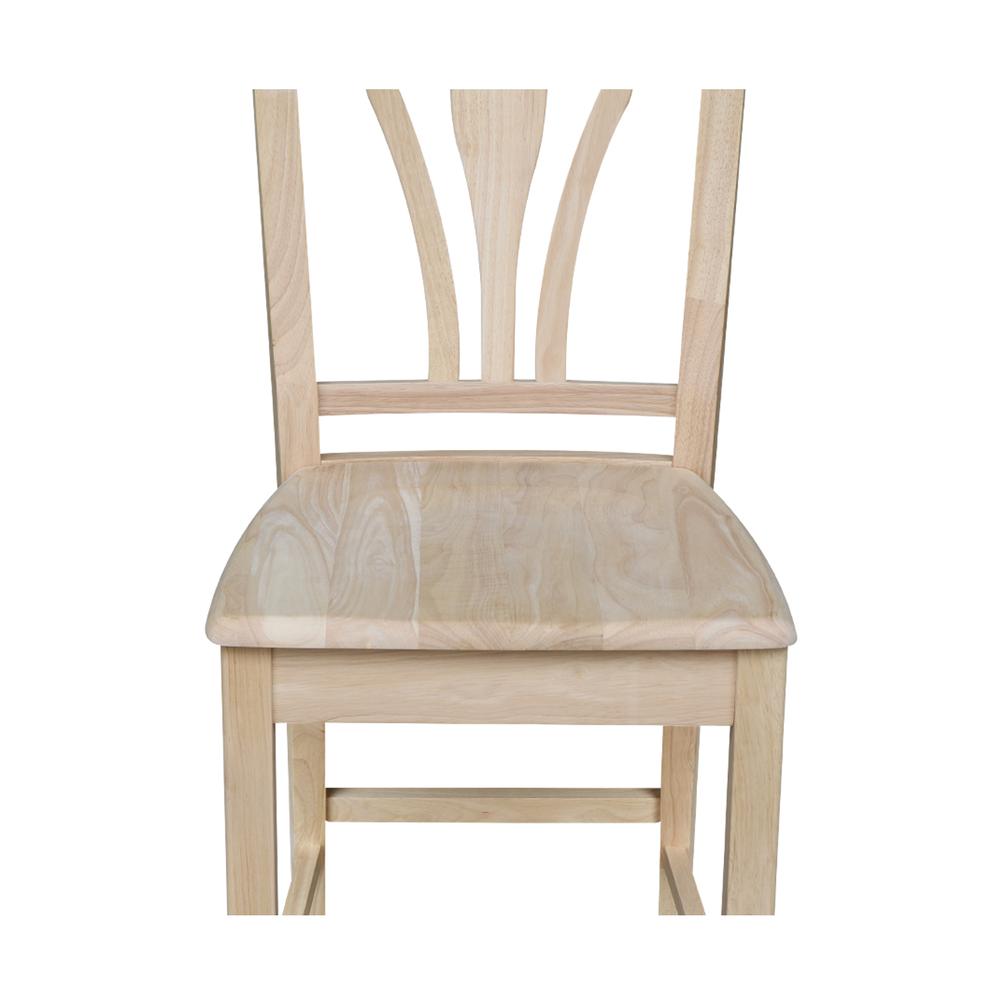 Fanback Stool - 24"Seat Height, Unfinished. Picture 2