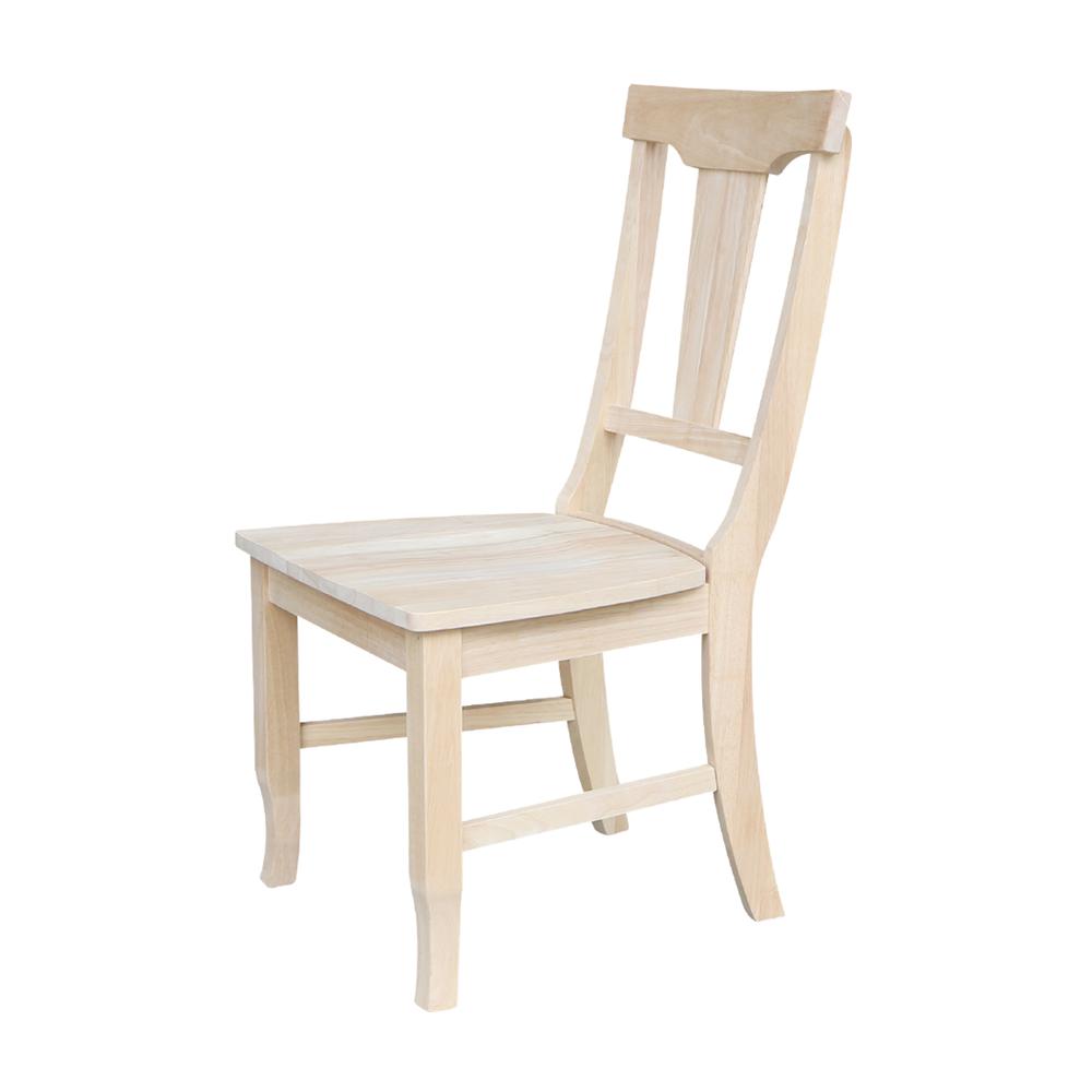 Set of Two Panel Back Chairs, Unfinished. Picture 4