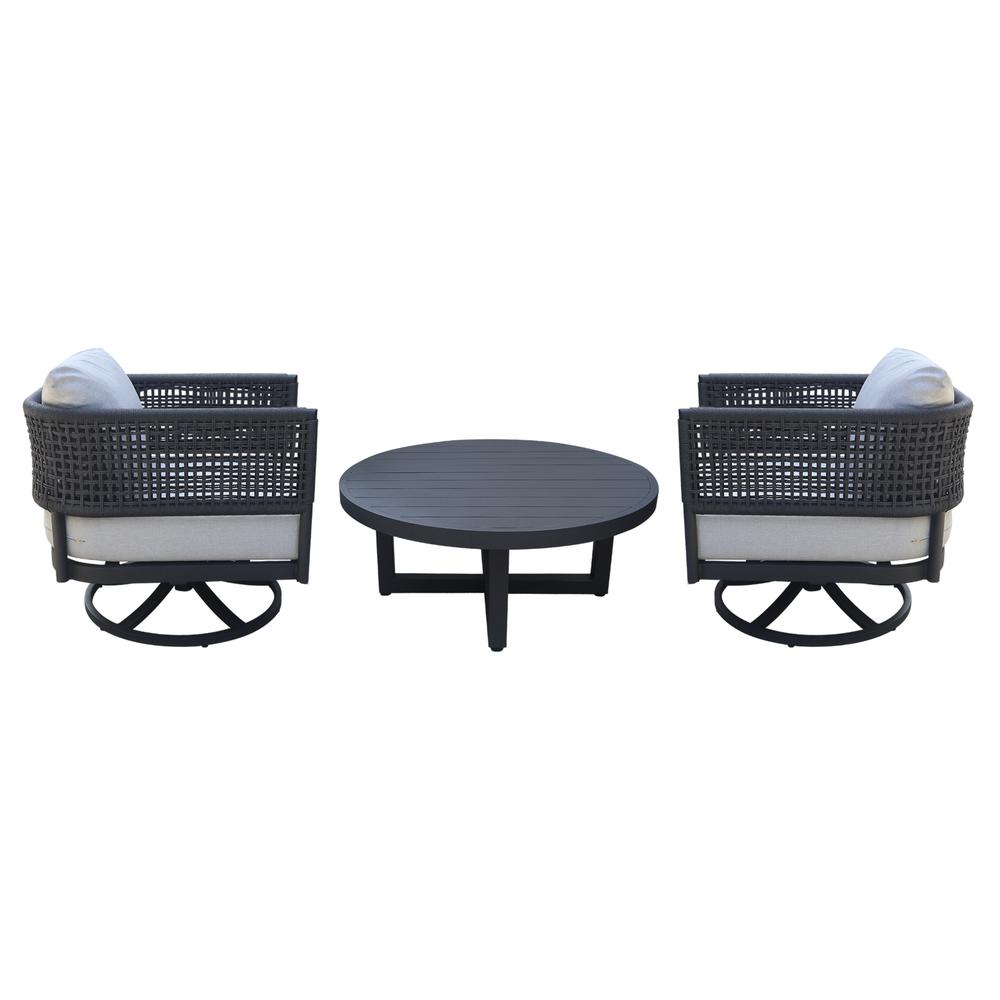 Outdoor 3 Piece Woven Abaca Rope Patio Furniture. Picture 1