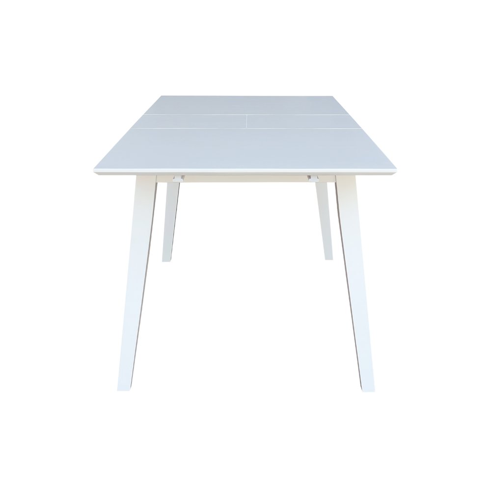 60" Butterfly Extension Dining Table, Classic White Farmhouse Kitchen Table. Picture 8