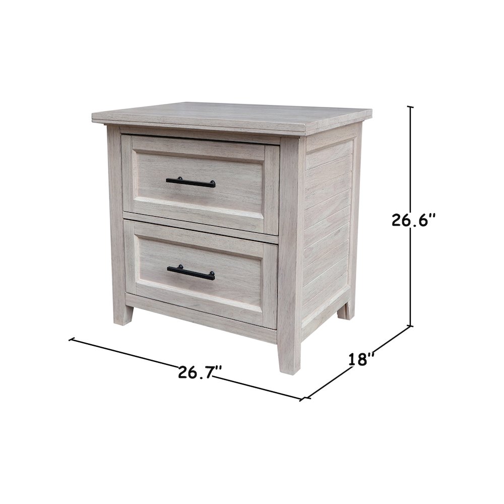 2-Drawer Nightstand, Extra-Deep Macchiato Brown Bedside Chest. Picture 3