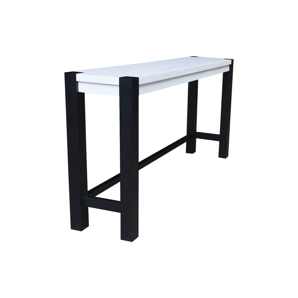 Solid Wood Tall Accent Table with Iron Legs. Picture 2