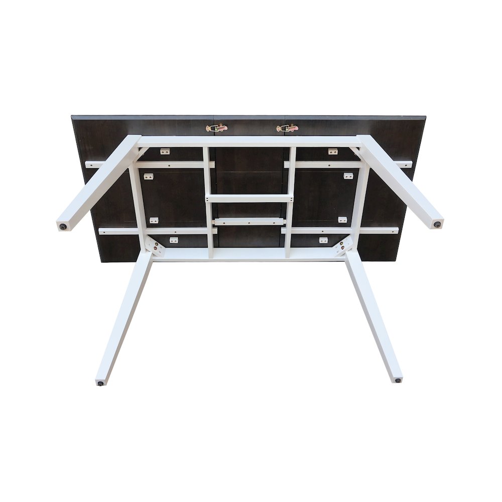 60" Butterfly Extension Dining Table, Two-Tone Farmhouse Kitchen Table. Picture 11