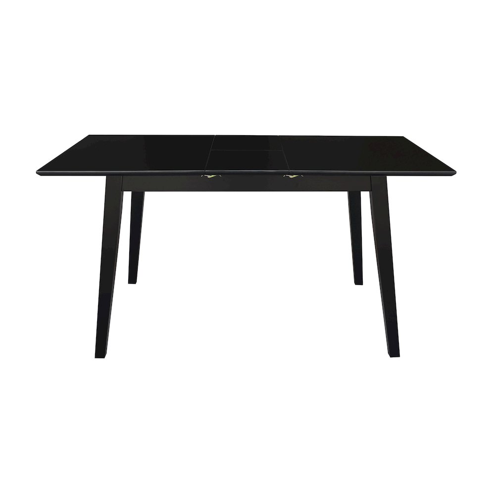 60" Butterfly Extension Dining Table, Black Contemporary Kitchen Table. Picture 6