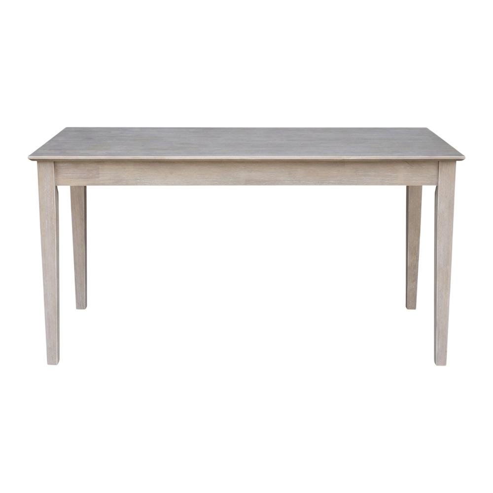Large Washed Gray Taupe Writing Desk with Drawer, Spacious Workspace and Surface. Picture 1