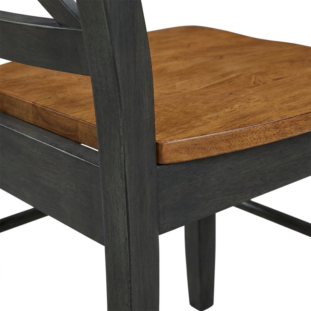 Hardwood X-Back Dining Chairs with Solid Wood Seat for Dining Room, Set of 2. Picture 6