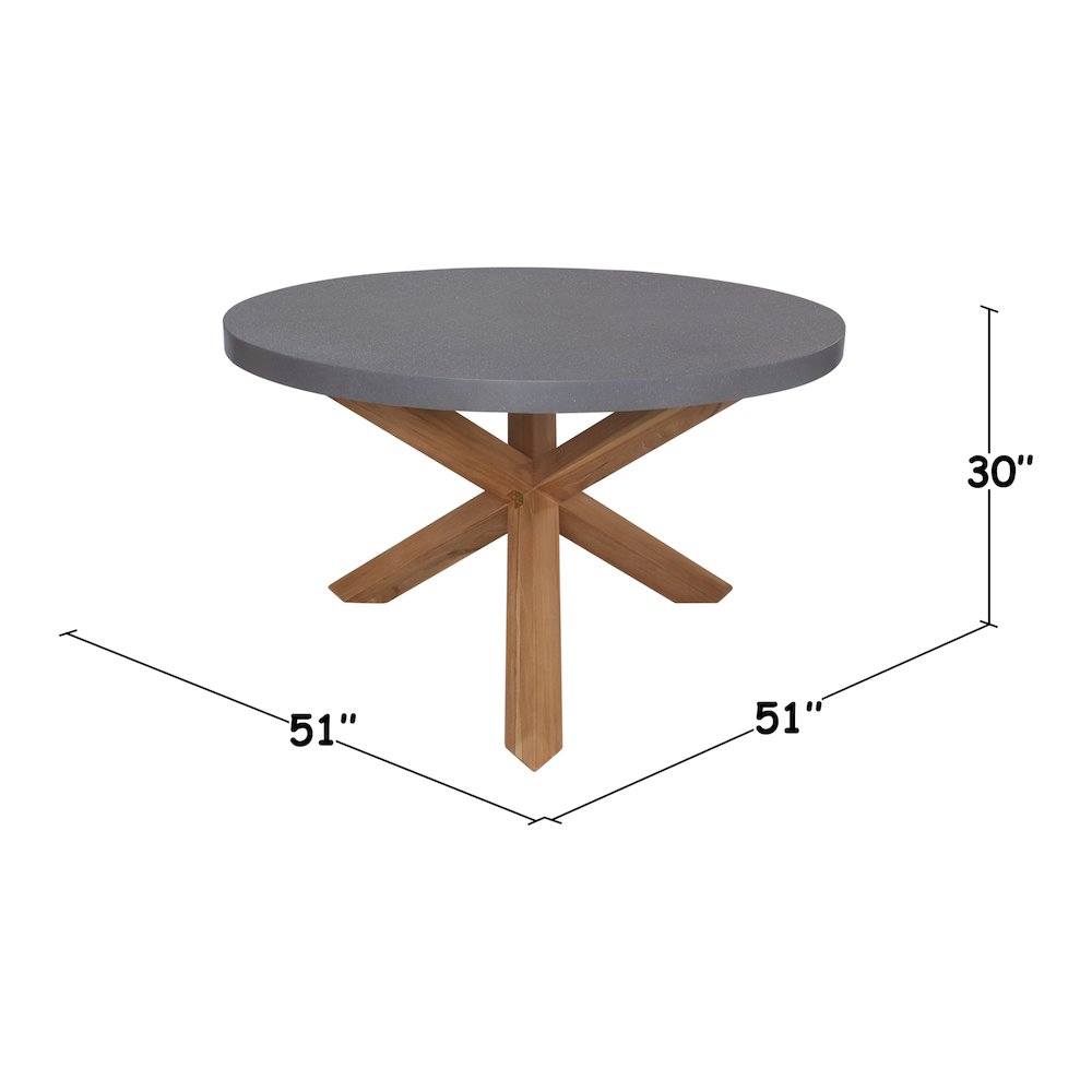 Outdoor 7 Piece Teak Patio Furniture Set with a Table and 6 Chairs, Natural/Gray. Picture 9